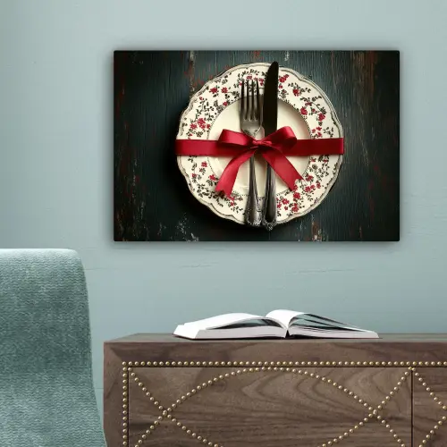 Rood - Strik - Bestek canvas 2cm klein -sfeer4