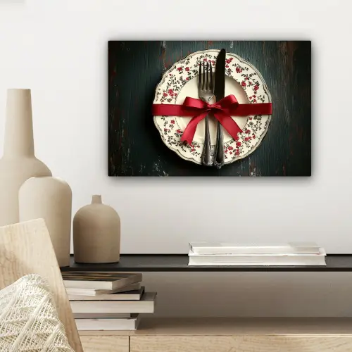 Rood - Strik - Bestek canvas 2cm klein -sfeer6
