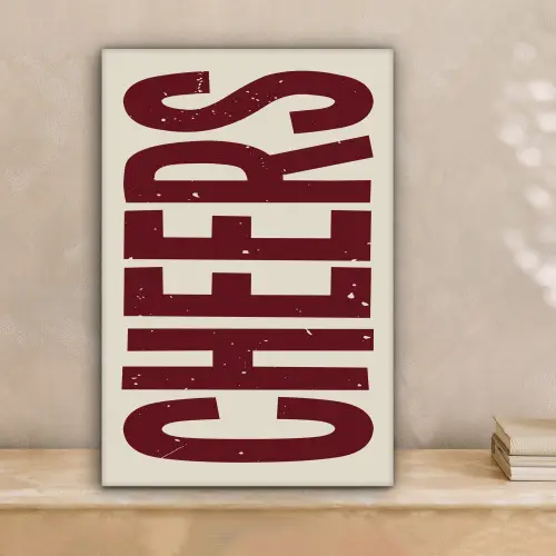 Red - Cheers - Decoratie - Beige canvas 2cm klein -sfeer1