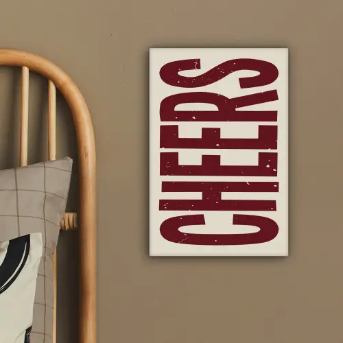 Red - Cheers - Decoratie - Beige canvas 2cm klein -sfeer3