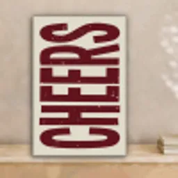 Red - Cheers - Decoratie - Beige canvas 2cm klein -sfeer1