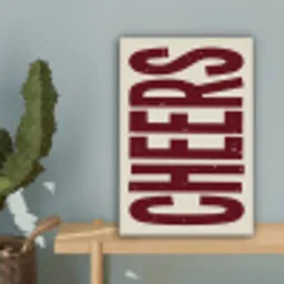 Red - Cheers - Decoratie - Beige canvas 2cm klein -sfeer4