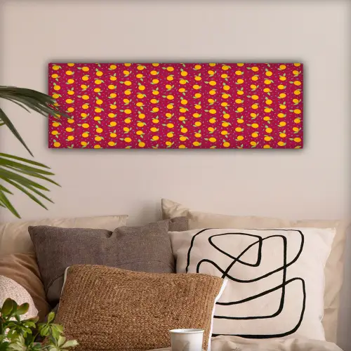 Rood - Donker - Patroon - Sinaasappels canvas 2cm klein 828 -sfeer1