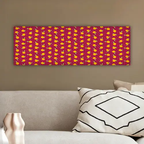 Rood - Donker - Patroon - Sinaasappels canvas 2cm klein 828 -sfeer3
