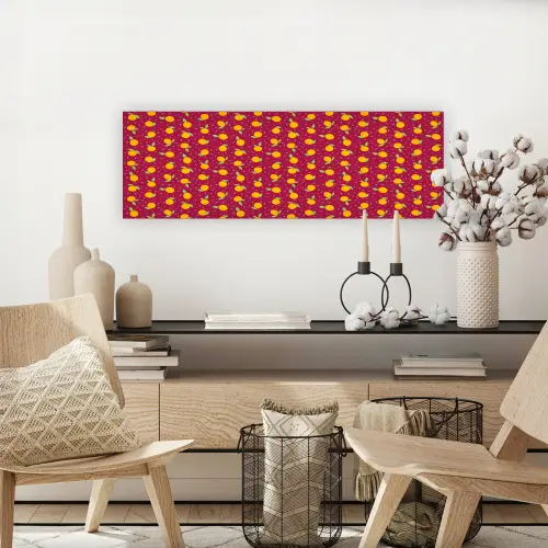 Rood - Donker - Patroon - Sinaasappels canvas 2cm klein 828 -sfeer6