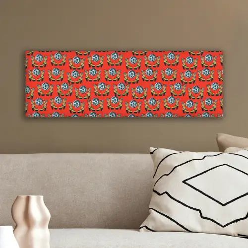 Rood - Disco - Patroon canvas 2cm klein 828 -sfeer3