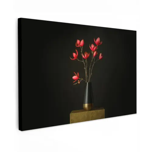 Rode - Bloemen - Vaas canvas 2cm klein -z3d
