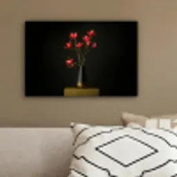 Rode - Bloemen - Vaas canvas 2cm klein -sfeer3
