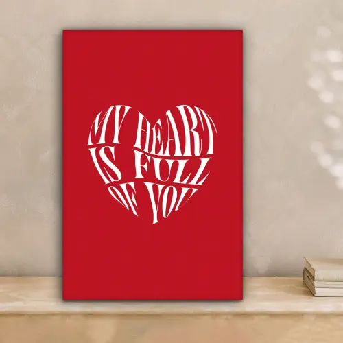Rood - Hart- Tekst - Valentijn canvas 2cm klein -sfeer1