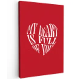 Rood - Hart- Tekst - Valentijn canvas 2cm klein -z3d