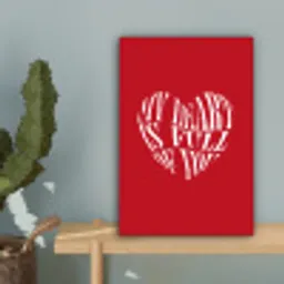 Rood - Hart- Tekst - Valentijn canvas 2cm klein -sfeer4