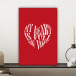 Rood - Hart- Tekst - Valentijn canvas 2cm klein -sfeer6