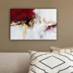 Rood - Marmer - Abstract - Goud - Modern canvas 2cm klein -sfeer3