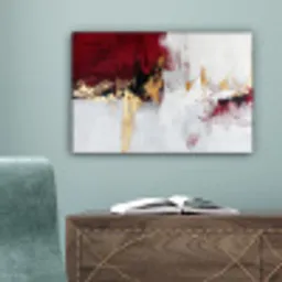 Rood - Marmer - Abstract - Goud - Modern canvas 2cm klein -sfeer4