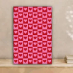 Rood - Roze - Schaakbord - Valentijn canvas 2cm klein -sfeer1
