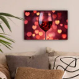 Rood - Wijn - Hartjes canvas 2cm klein -sfeer1