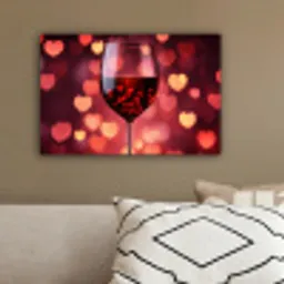 Rood - Wijn - Hartjes canvas 2cm klein -sfeer3