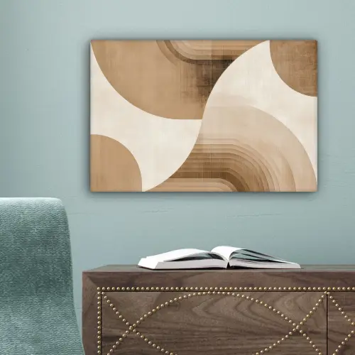 Retro - Geometrische lagen - Aardetinten canvas 2cm klein -sfeer4