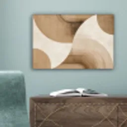 Retro - Geometrische lagen - Aardetinten canvas 2cm klein -sfeer4