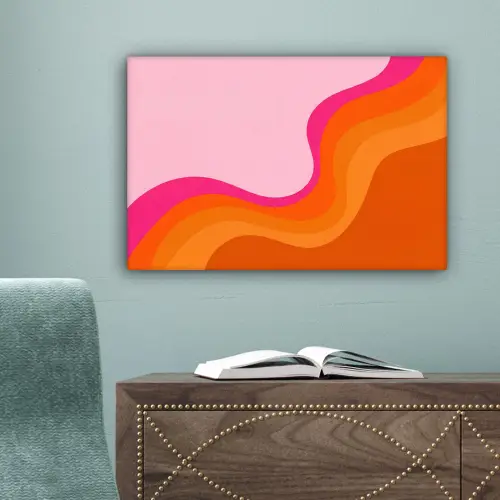 Retro - Waves - Kleurrijk canvas 2cm klein -sfeer4