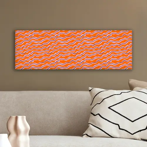 Retro - Golvend - Oranje canvas 2cm klein 828 -sfeer3