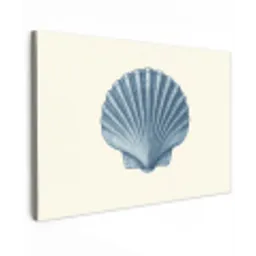Ribbels - Blauw - Schelp canvas 2cm klein -z3d
