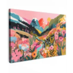 Rivier - Diepte - Bloemen canvas 2cm klein -z3d