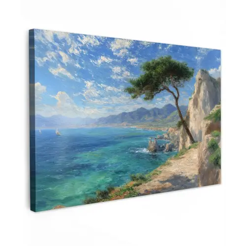 Rotsen - Kustlijn - Boom - Bergen canvas 2cm klein -z3d