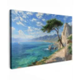 Rotsen - Kustlijn - Boom - Bergen canvas 2cm klein -z3d