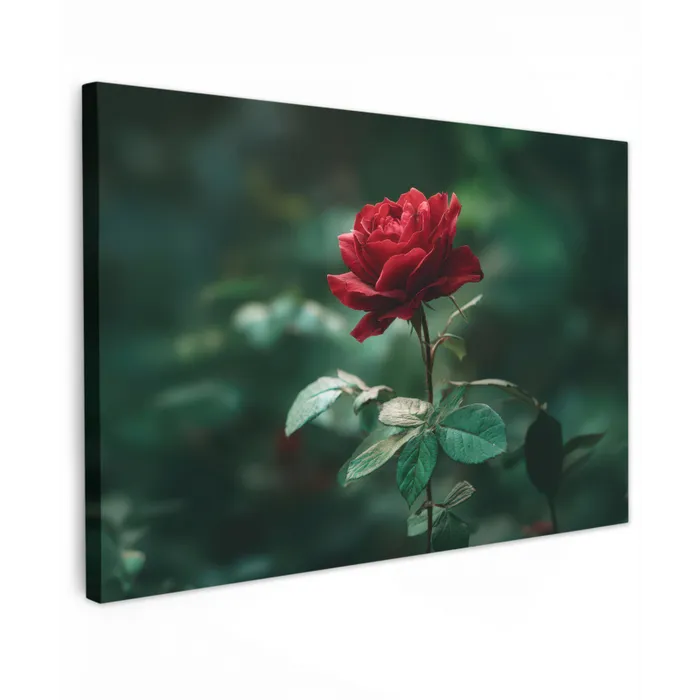 Roos - Bladeren - Dieprood canvas 2cm klein -z3d