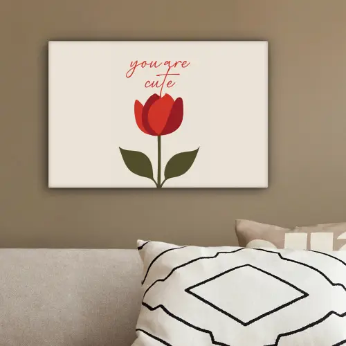 Roos - Rood - Bloem - Valentijn canvas 2cm klein -sfeer3
