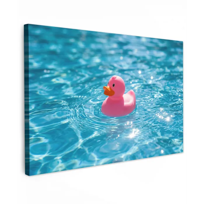 Badeend - Dobberend - Roze canvas 2cm klein -z3d