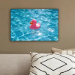 Badeend - Dobberend - Roze canvas 2cm klein -sfeer3