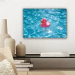 Badeend - Dobberend - Roze canvas 2cm klein -sfeer6