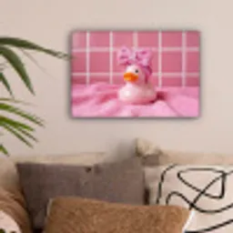Badeend -Strik - Roze canvas 2cm klein -sfeer1