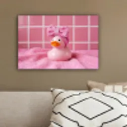 Badeend -Strik - Roze canvas 2cm klein -sfeer3
