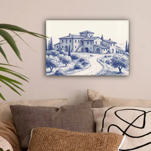 Rustiek - Landgoed - Blauw canvas 2cm klein -sfeer1