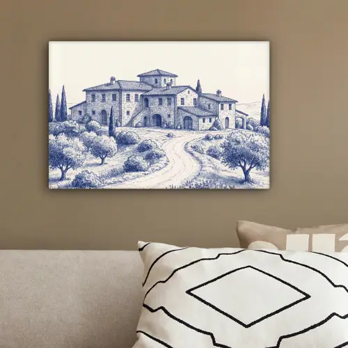 Rustiek - Landgoed - Blauw canvas 2cm klein -sfeer3