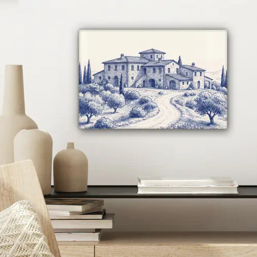 Rustiek - Landgoed - Blauw canvas 2cm klein -sfeer6