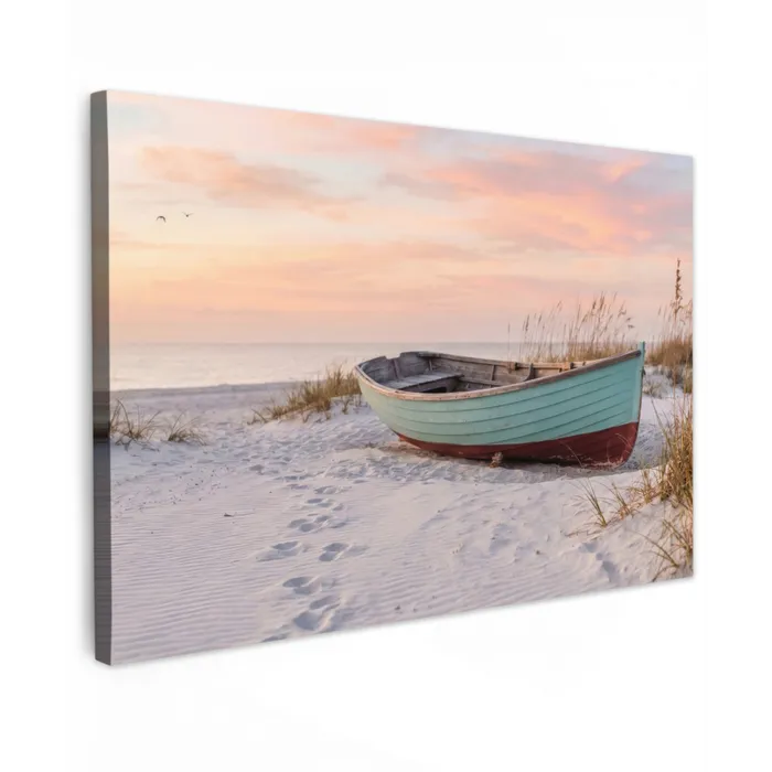 Rustiek - Roeiboot - Zandstrand canvas 2cm klein -z3d