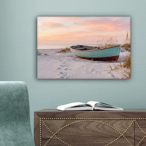 Rustiek - Roeiboot - Zandstrand canvas 2cm klein -sfeer4