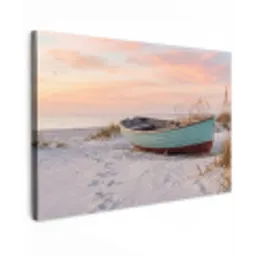 Rustiek - Roeiboot - Zandstrand canvas 2cm klein -z3d