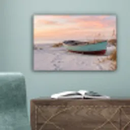 Rustiek - Roeiboot - Zandstrand canvas 2cm klein -sfeer4