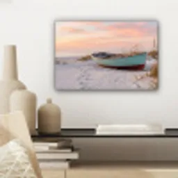 Rustiek - Roeiboot - Zandstrand canvas 2cm klein -sfeer6