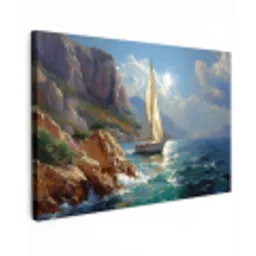 Zeilschip - Zee - Rotsen - Wolken canvas 2cm klein -z3d