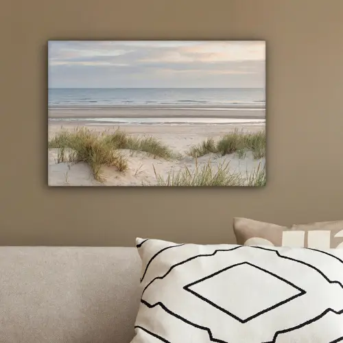 Zandstrand - Bewolkt - Duinen canvas 2cm klein -sfeer3