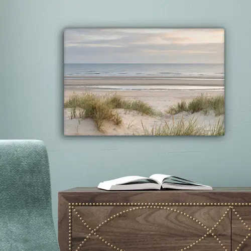 Zandstrand - Bewolkt - Duinen canvas 2cm klein -sfeer4
