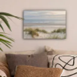 Zandstrand - Bewolkt - Duinen canvas 2cm klein -sfeer1