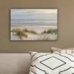 Zandstrand - Bewolkt - Duinen canvas 2cm klein -sfeer3