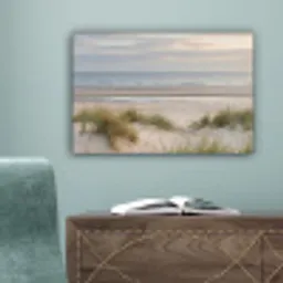 Zandstrand - Bewolkt - Duinen canvas 2cm klein -sfeer4